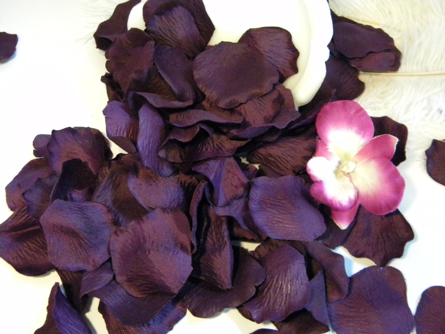 Eggplant Deep Purple Rose Petals / 200 Artificial Petals