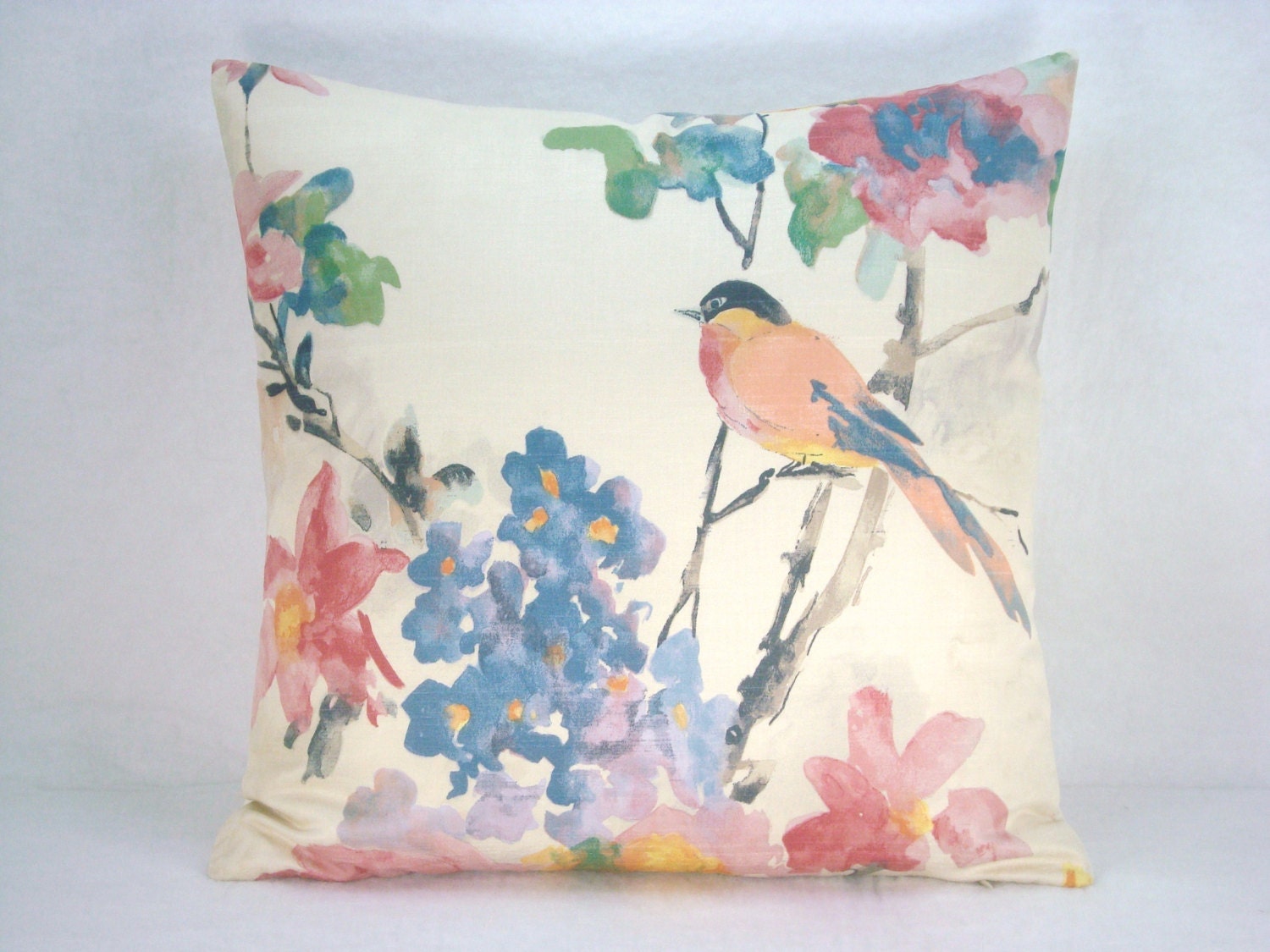 Decorative Modern Accent Pillow Bird Pillow 18x18 Pillow Cover