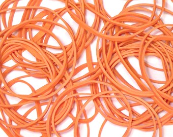 Orange Rubber Bands - Pack of 60 - Rubber Bands for Crafts and Office Use - Stretch, Elastic, Latex Rubber, Office Supplies