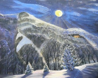 Wolf art , animal totem, howling wolf art , Native American art , Indian art, Eli Thomas Art , nature art gift, home decor , Blue winter