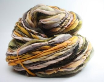 Handspun Merino Wool Yarn Thick and Thin Slub ttS (tm) Hand dyed LR Purpurea 02