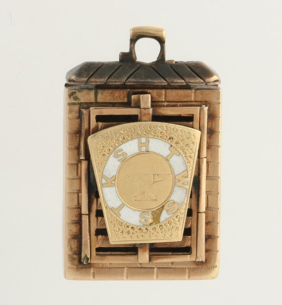 Antique Royal Arch Keystone Fob Pendant 8k Yellow Gold York