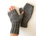 Dark Grey Kiniting Fingerless Gloves . Collection 2014 . Valentines day.