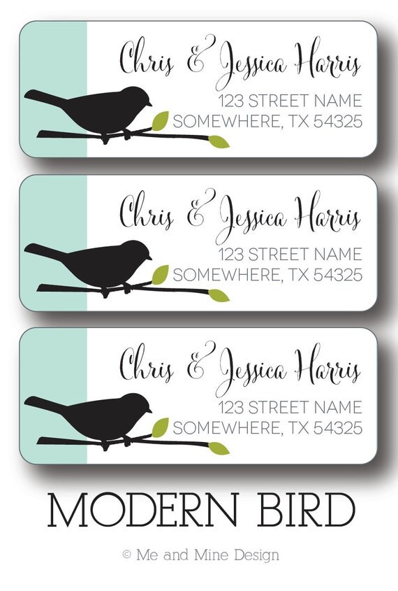 Modern Bird Return Address Labels