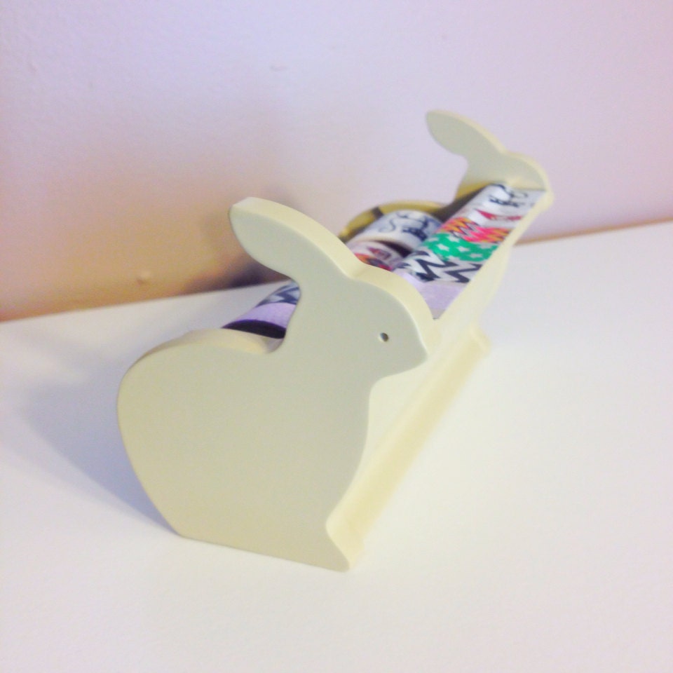 Beige Bunny Rabbit Washi Tape Dispenser Tape by SilentPoetryArts