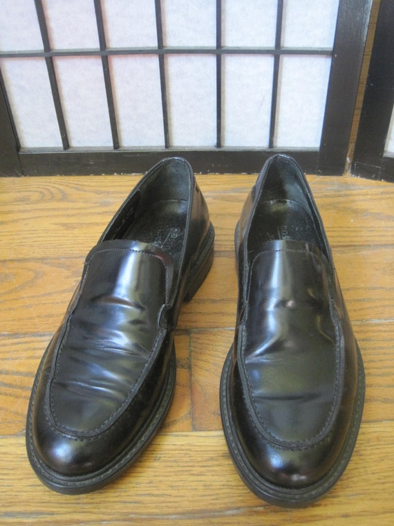 Mens Vintage Bostonian Strada Black Shoes 10 M Loafer Style