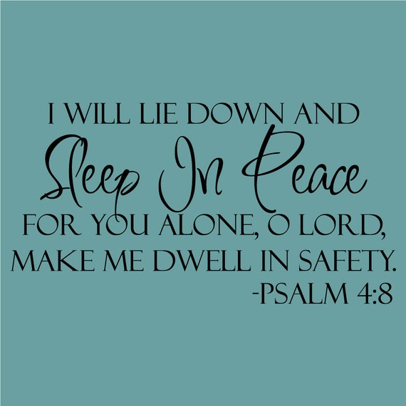 Items similar to I will lie down Sleep In Peace for you alone o lord