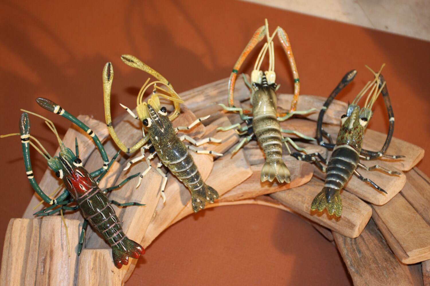6 Srimp Crawfish Seafood Decor Netscapes Aquatic by RUNNINGTIDE
