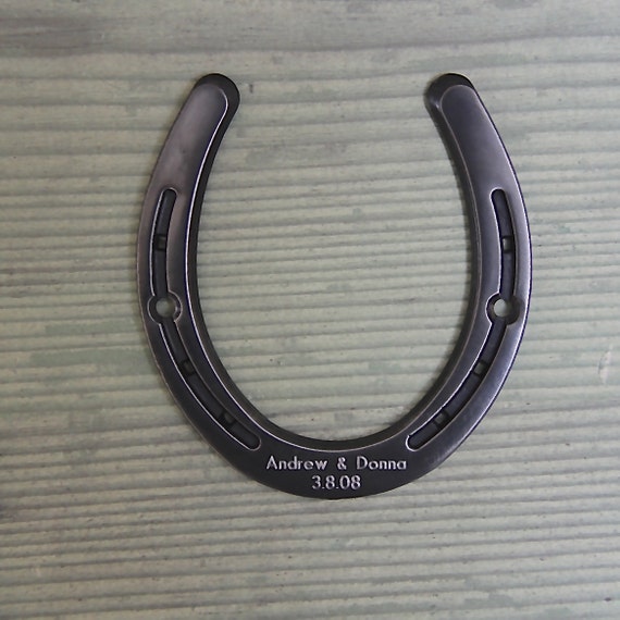 Lucky horseshoe, engraved, 6th 11th anniversary gift, rustic home decor.
