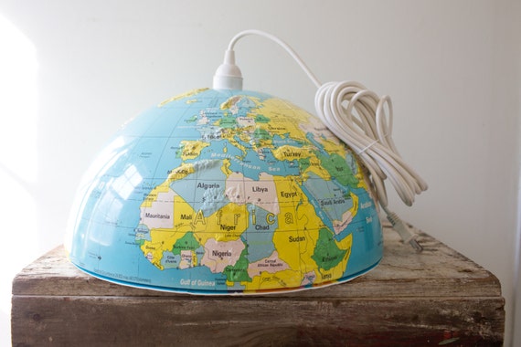 Vintage Globe Light Fixture Globe Lamp Shade World Light