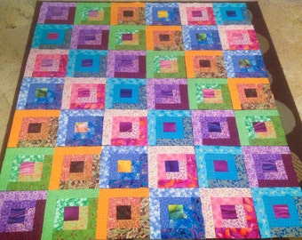 12 BRIGHT STARS Quilt Top Fabric Blocks Squares by Quiltingfamily