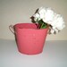 Vintage Pink Metal Bucket.... Planter