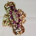 Antique Rare Late 1800's Ruby Diamond Filigree Ring