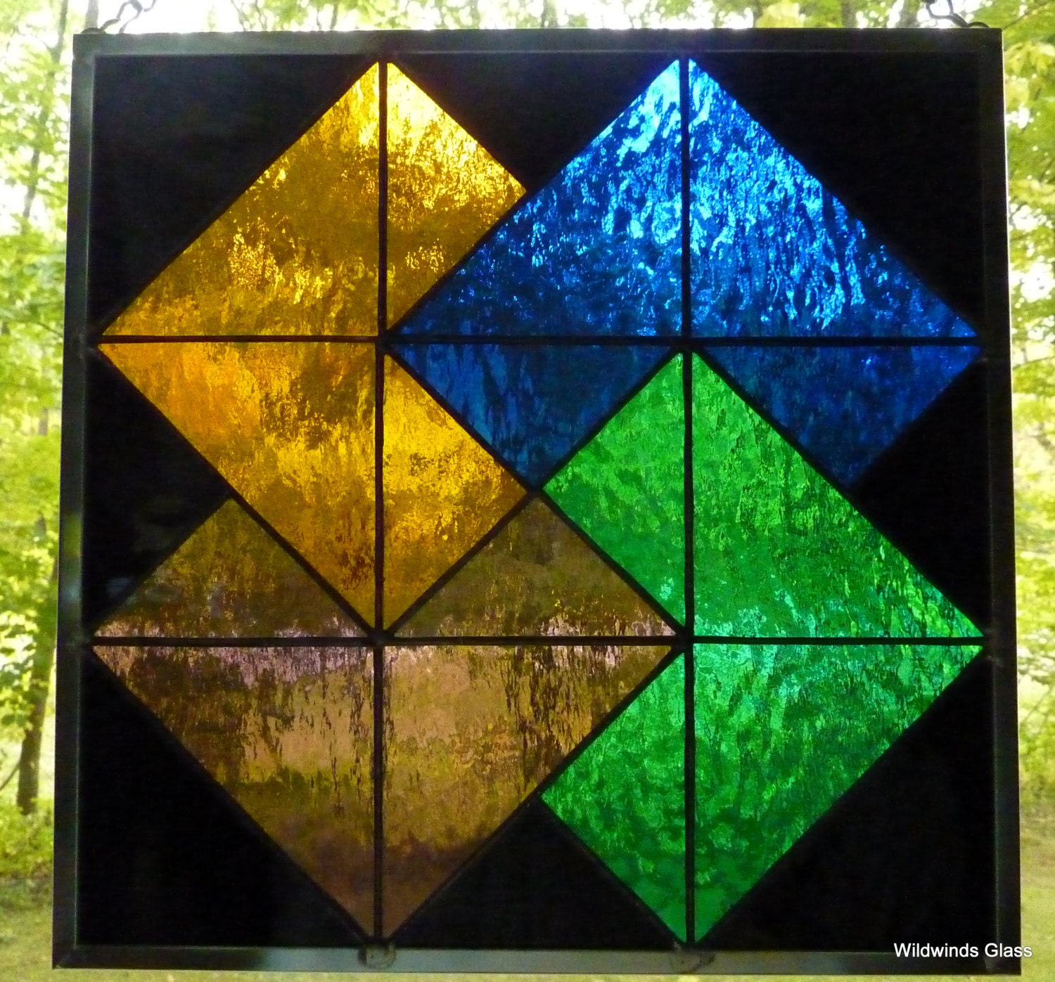 Stained Glass Quilt Panel Card Trick