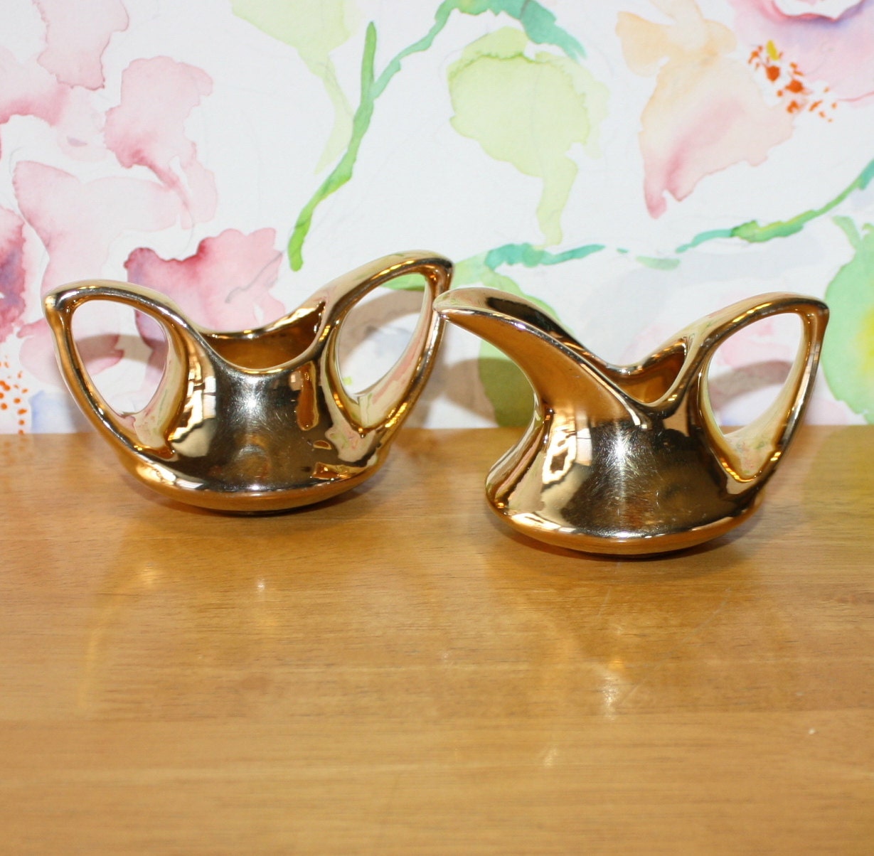 CLEARANCE, Vintage, Small Gold Sugar and Creamer Set Haute Juice