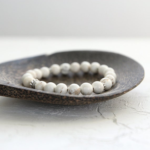 Howlite Bracelet - White Gemstone Jewelry