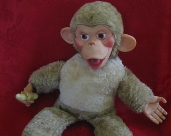 1970 stuffed monkey with banana