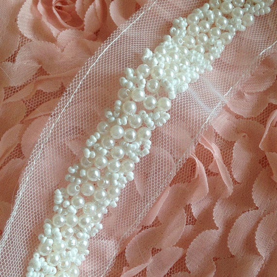beaded lace trim lace trim in ivory for wedding bridal sash