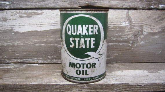 Vintage 1960s Era Quaker State Motor Oil by TheOldTimeJunkShop