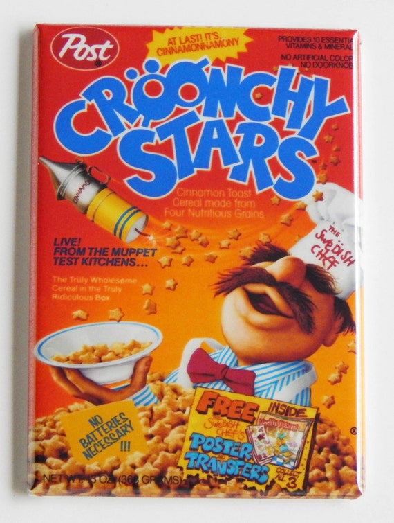 Croonchy Stars Cereal Box Fridge Magnet by BlueCrabMagnets on Etsy