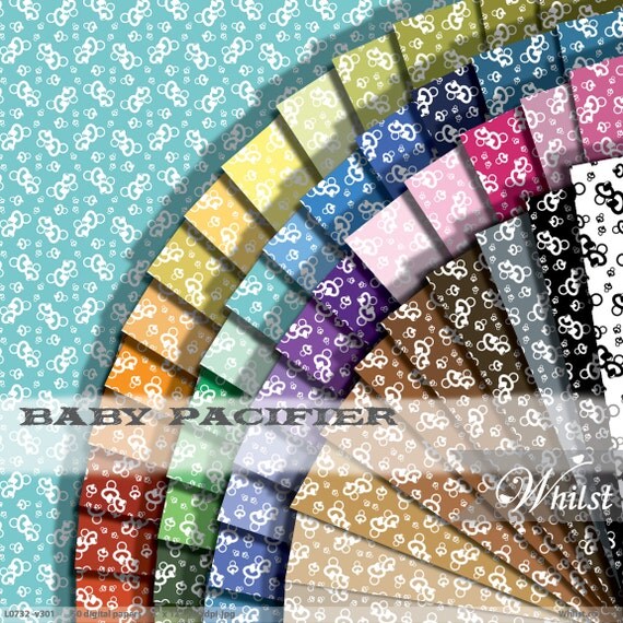 SALE Baby digital paper, digital paper pacifier, digital scrapbook paper baby shower printable download invitation supply : L0732k v301 Il_570xn