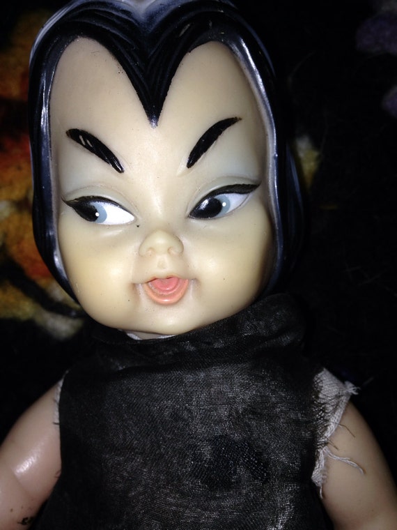 Rare Lily Munster 8 inch Doll Japan 1965 by mywickedvintage