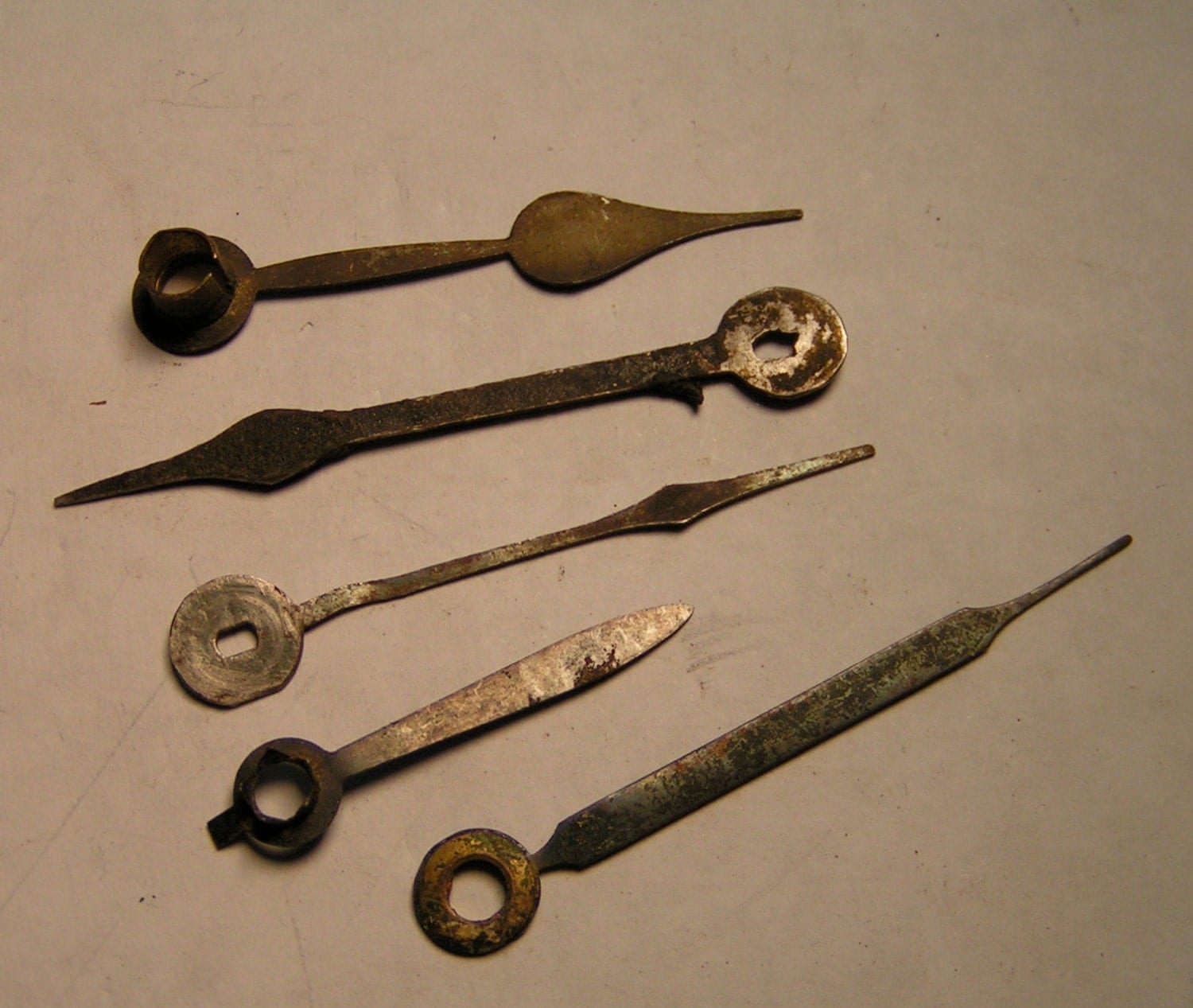 Five Antique 1800s Clock Hands All Different Shapes by curioscity