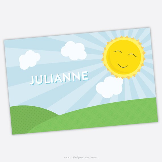 Personalized Placemat for Kids - Sunshine Placemat - laminated, double-sided Il_570xn