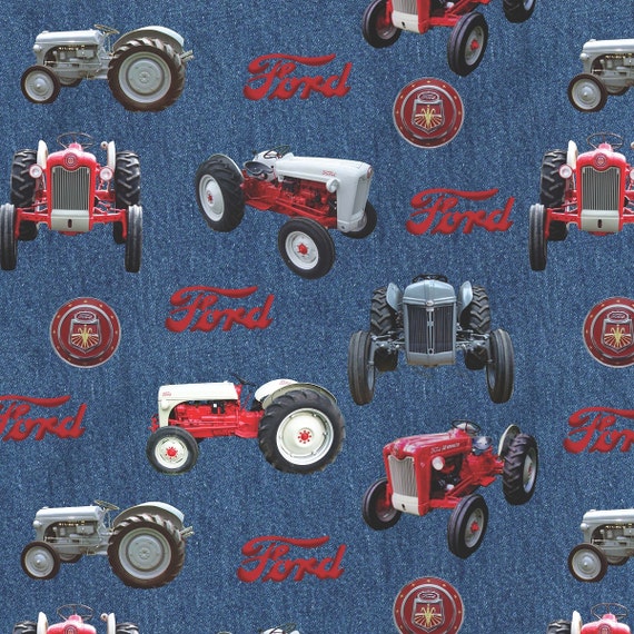 Ford Tractors and Logos Fabric sold by the yard