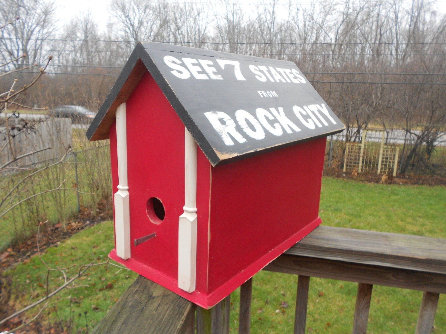 SEE ROCK CITY hand made wooden birdhouse
