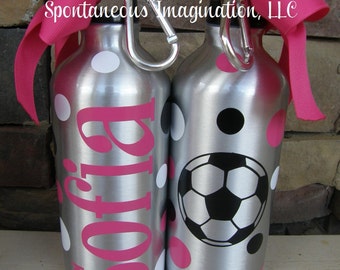 Personalized Girls Soccer Aluminum Water Bottle Gift Ideas