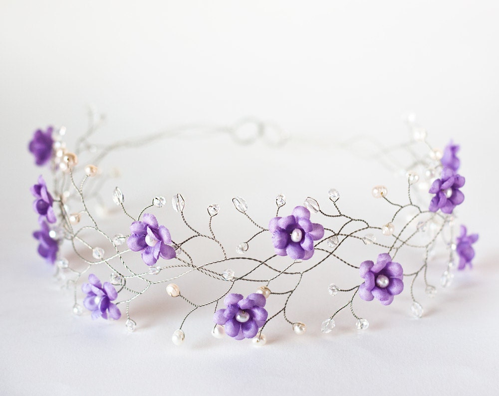 32_Lavender wedding Wedding flower crown Lilac flower crown