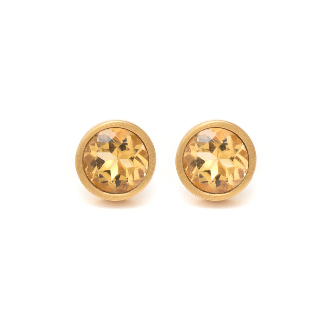 Citrine Stud Earrings Gemstone POP Stud Earrings Citrine