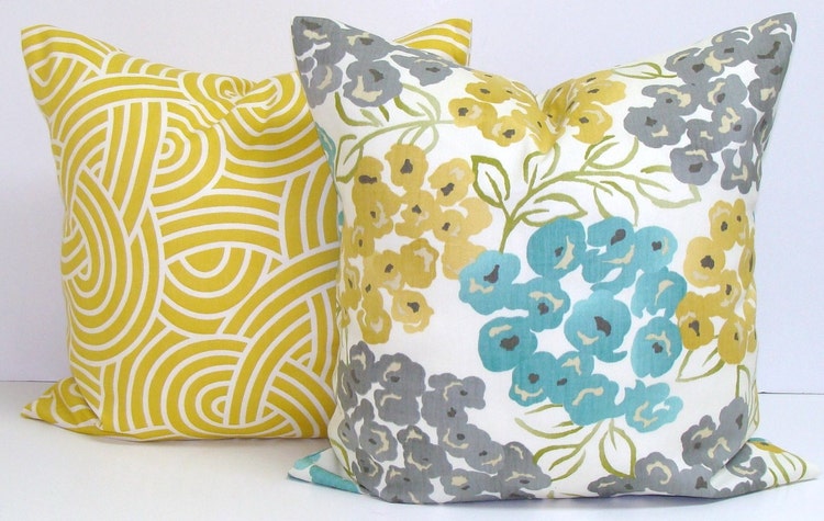 12x16 cover pillow by All Teal YELLOW Pillow Sizes Gray Pillow Cover