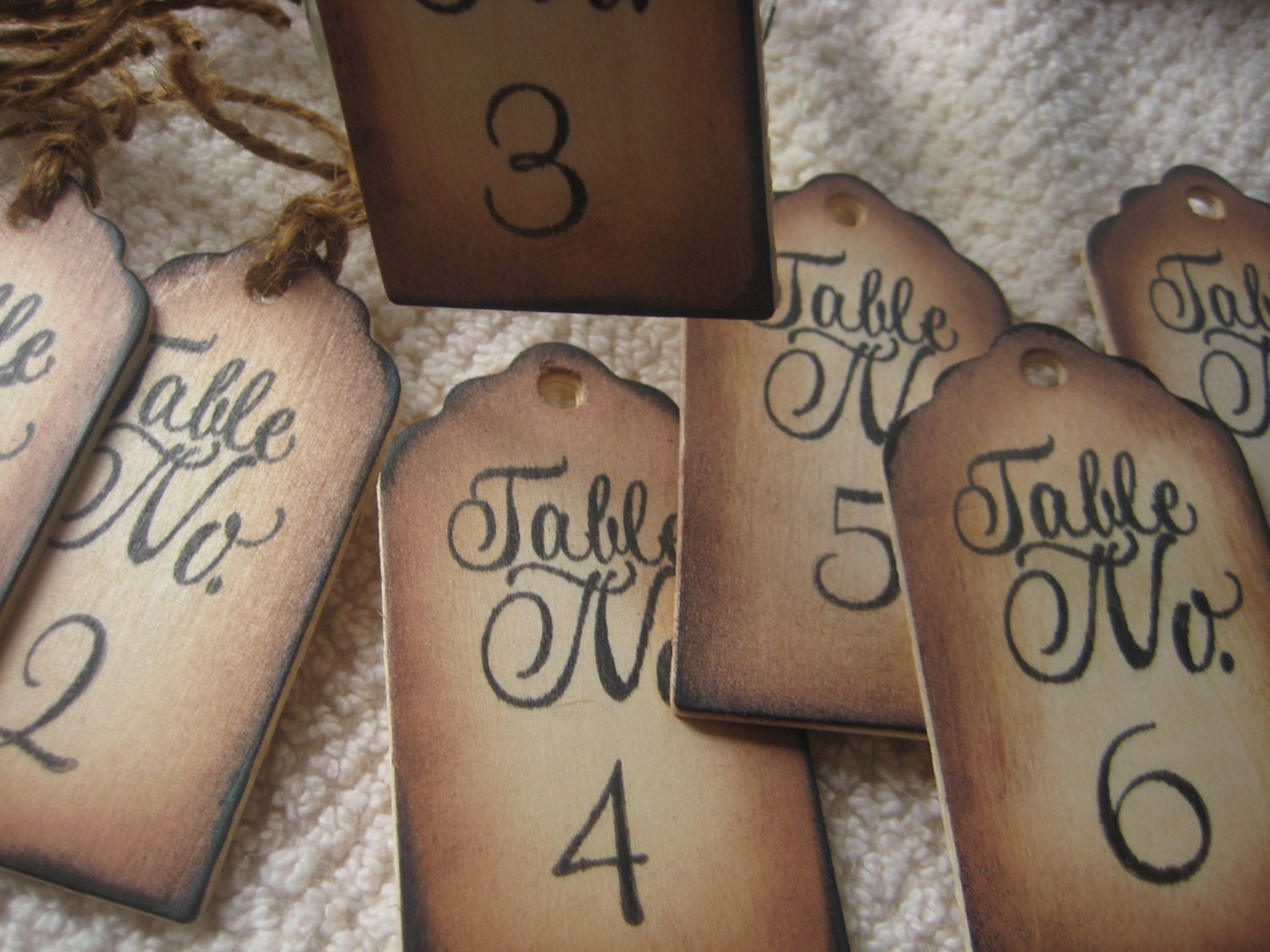 Table number 25 tags Rustic Wedding wood woodland tags wooden table number centerpiece stamped table number Scallop Top