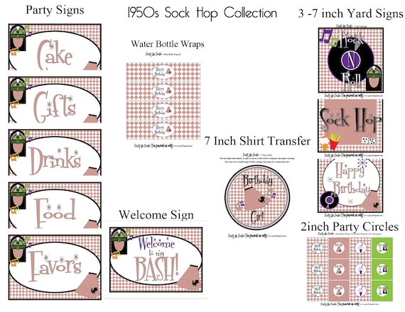 1950s Sock Hop Party Package...by Party Like Paula Il_570xn