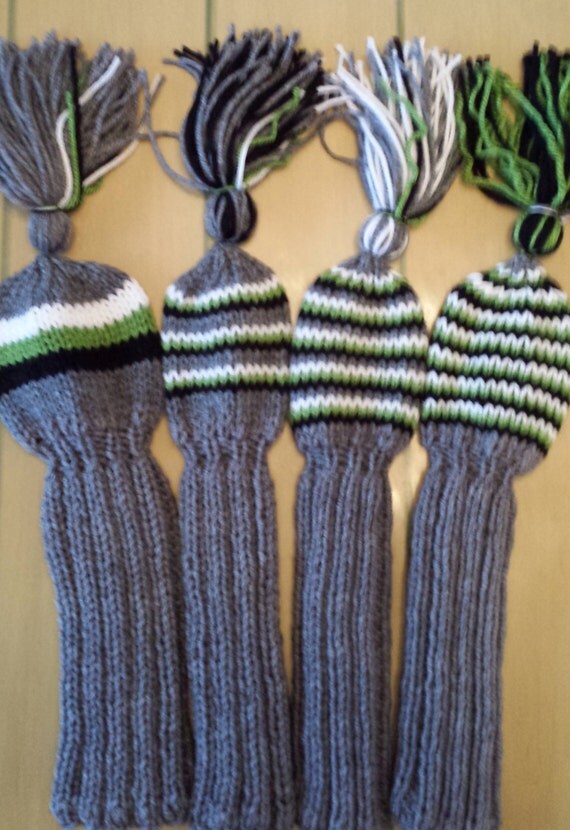 Items similar to Golf Club Head Covers, Hand Knit on Etsy