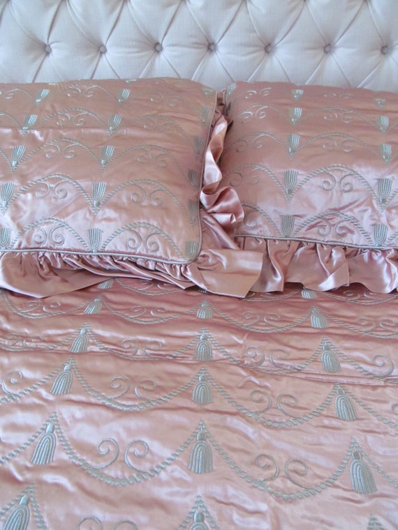 Vintage Satin Hollywood Regency Custom Made Bedding