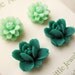 Green Flower Earrings. Mint Green Daisy Earrings, Emerald Lotus Earrings. Small Floral Resin Post Earrings. Hypoallergenic Nickel Free.