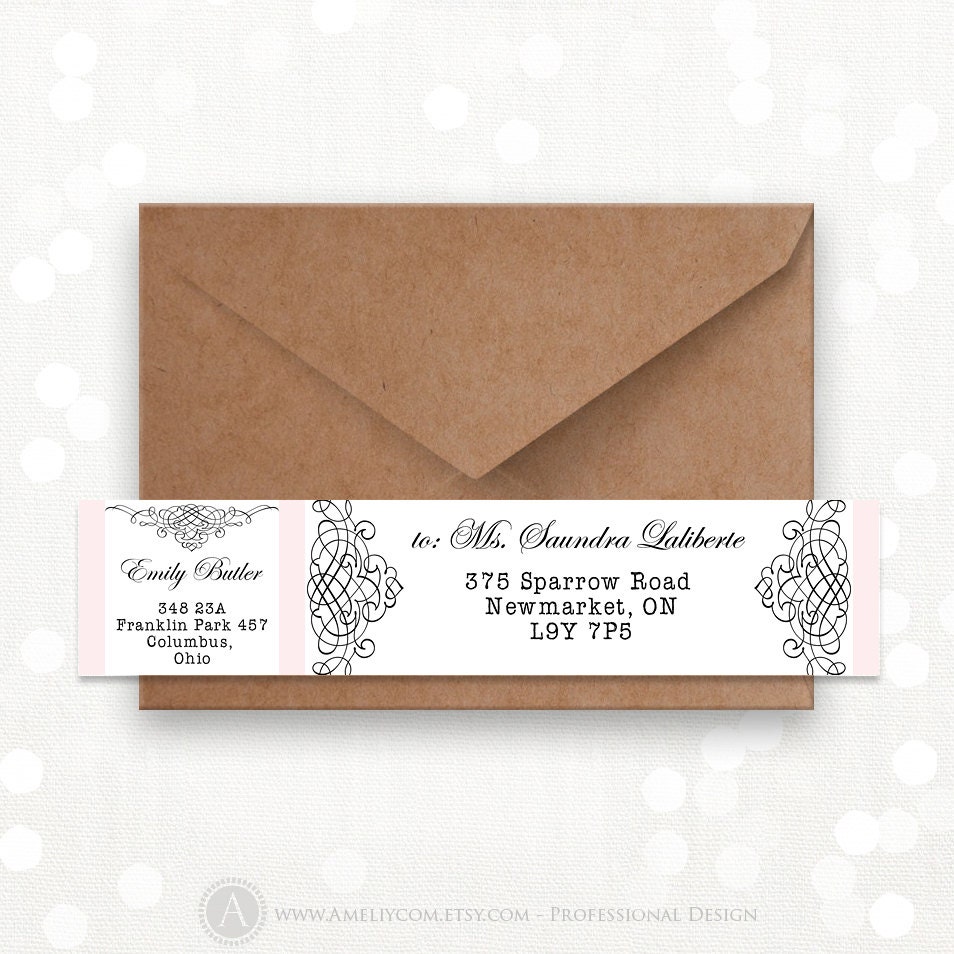 Printable Wrap Around Address Labels EDITABLE Instant Download