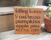 Falling Leaves Primitive Fall Stencilled Sign