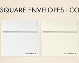 5 x 5 Square Envelopes – 100% Cotton - Pick A Color - Quantity of 50