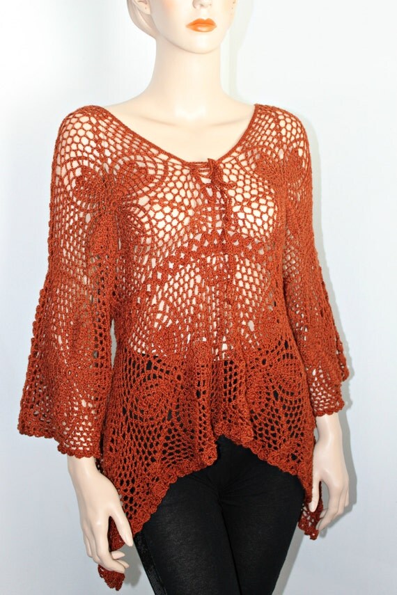 Crochet Tunic  Handmade Lace Motifs