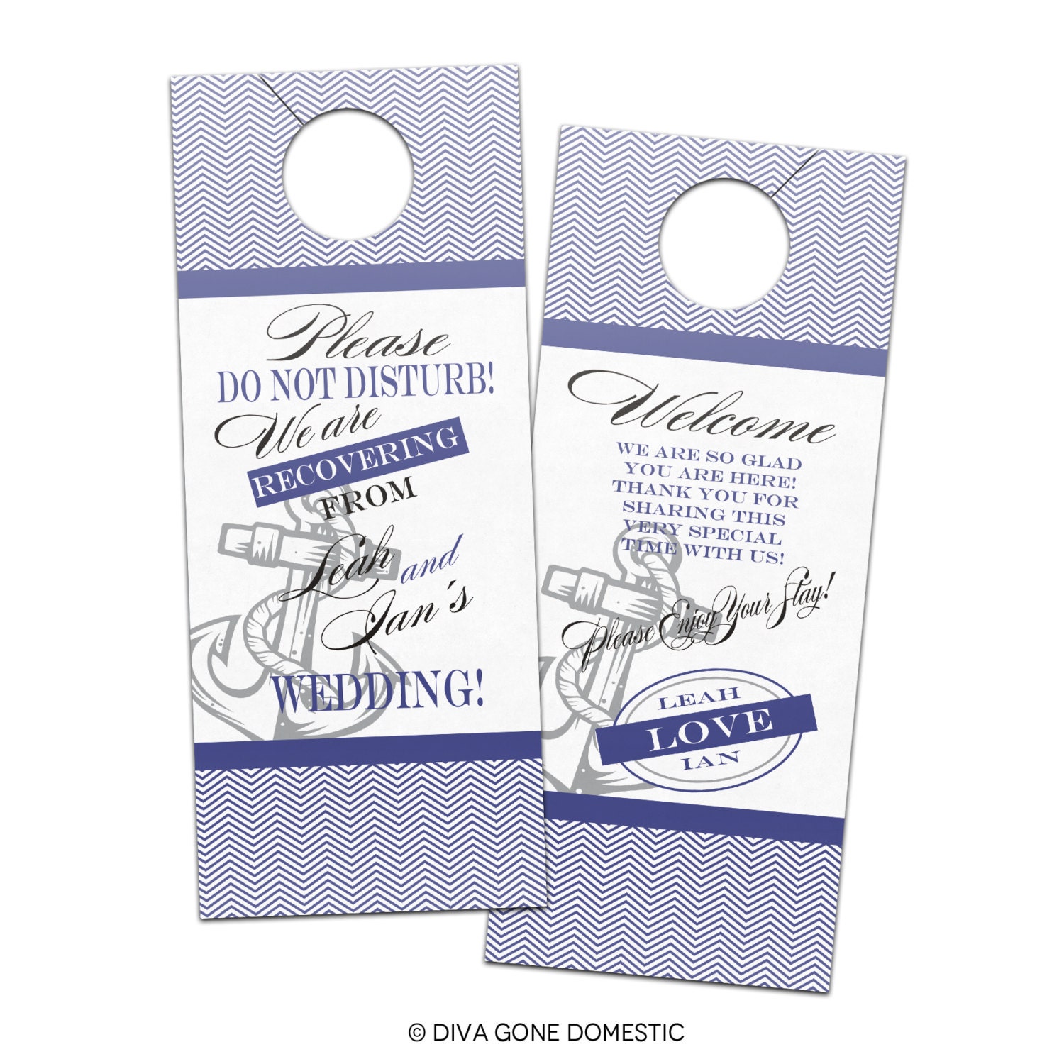 Wedding Hotel Privacy Door Hangers by DivaGoneDomesticToo on Etsy