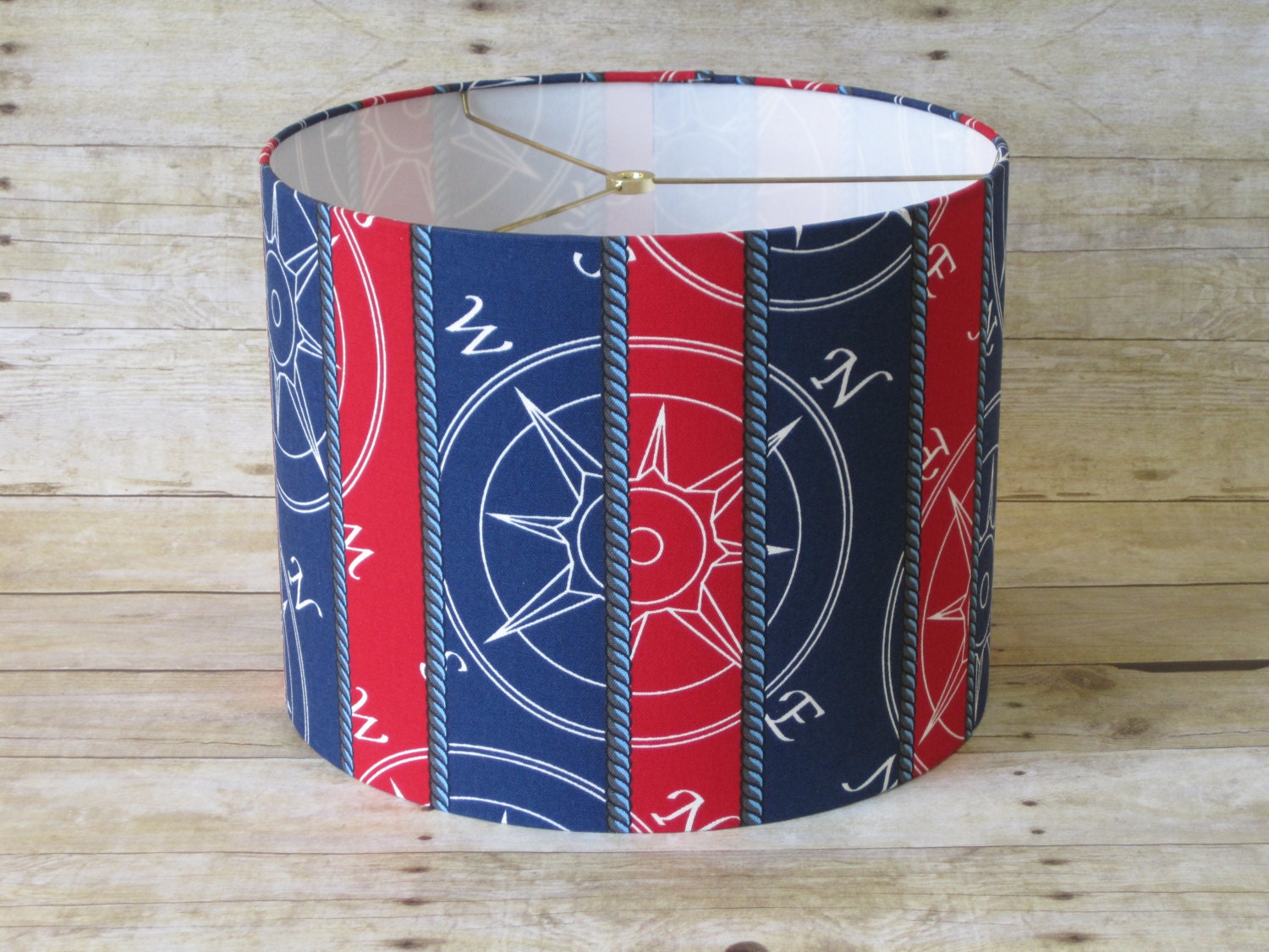 Lamp Shade Drum Lampshade Nautical Navy Blue by SweetDreamShades