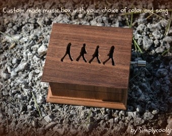 music box, beatles, beatles music box, music boxes, wooden music box, custom music box, music box shop,