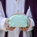 Pastel Lake clutch - pastel green sequin handbag, small clutch
