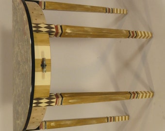 Demi-Lune Hall Table: Olive-Ivory-Anthropologie Knob, Custom Made-To-Order