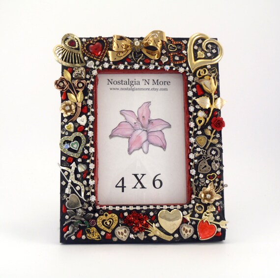 Jeweled Picture Frame Bling Photo Frame 4x6 by Nostalgianmore