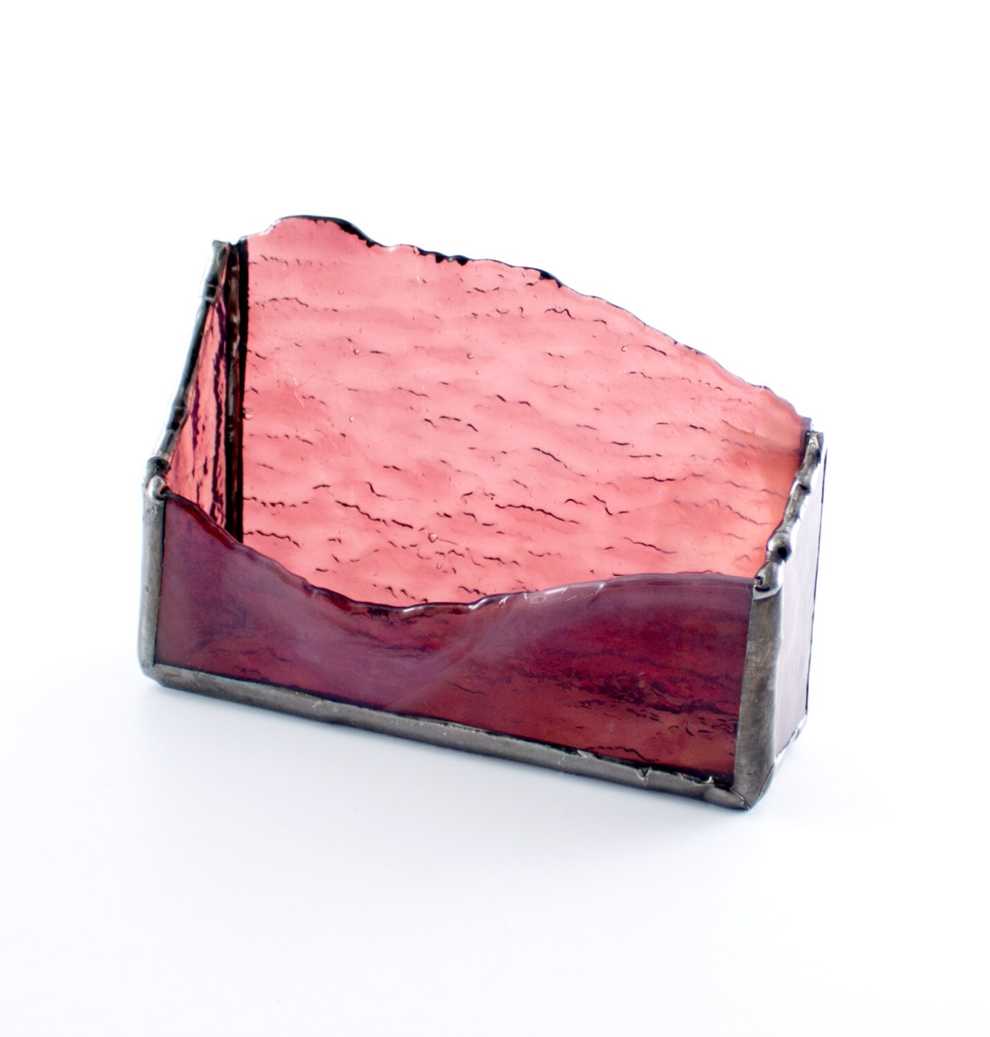 Stained Glass Business Card Holder Desk Accessory
